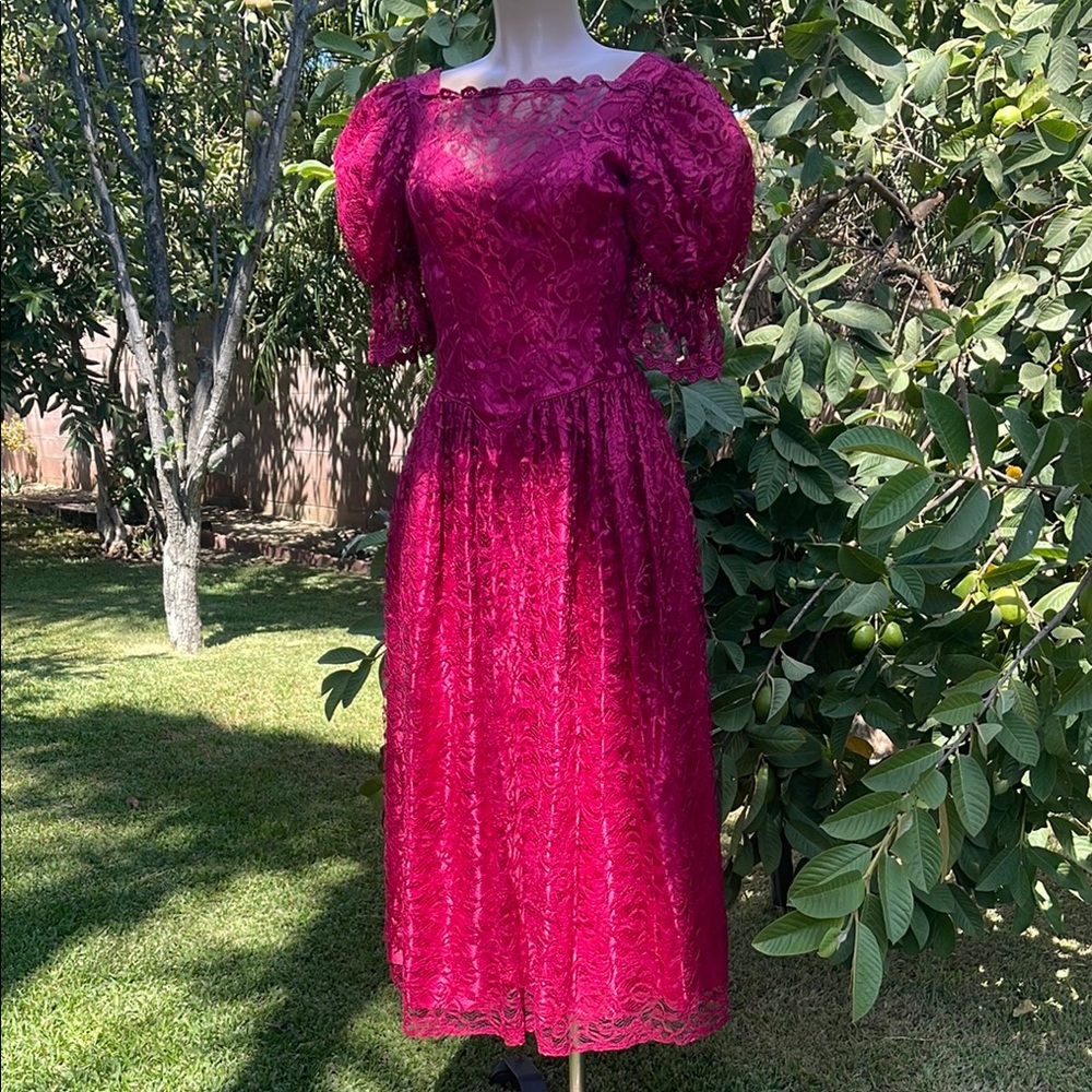 JCPENNY Vintage-Inspired Women's LACE Red color size 5/6” womens DRESS